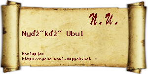 Nyókó Ubul névjegykártya